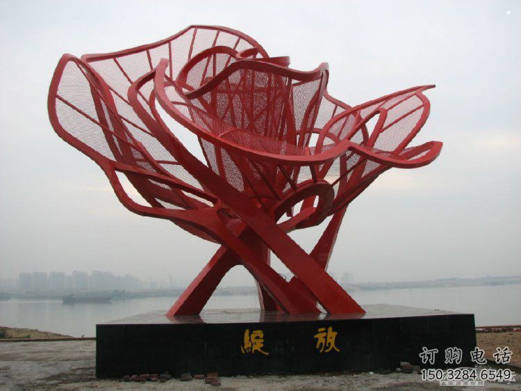 牡丹花雕塑工廠，多彩藝術，不銹鋼牡丹花雕塑供應