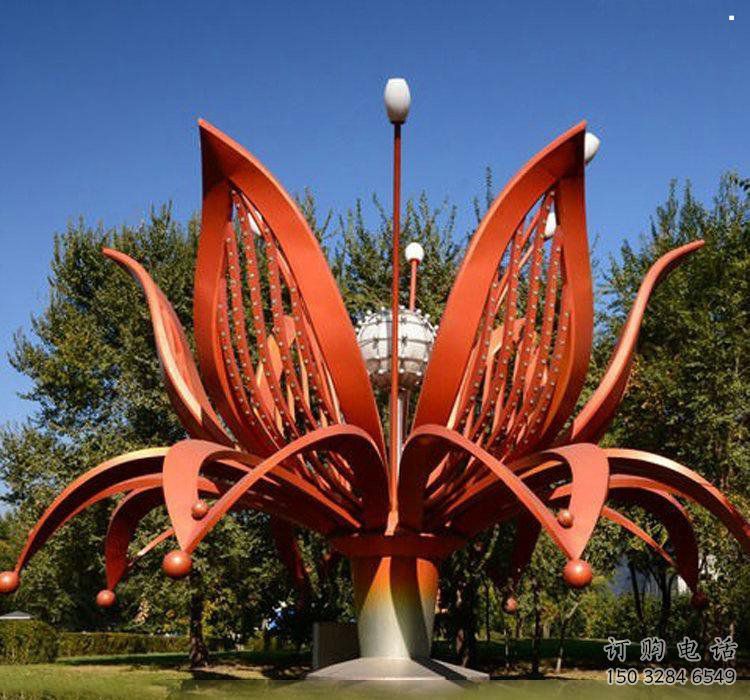 蘭花雕塑精選，多彩藝術，不銹鋼蘭花雕塑生產廠家