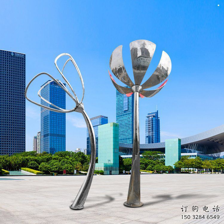 百合花雕塑制作，園林裝飾，不銹鋼百合花雕塑批發(fā)