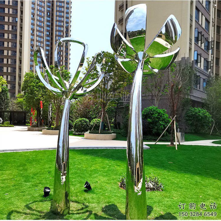 百合花雕塑指用，景觀雕塑，不銹鋼百合花雕塑廠家