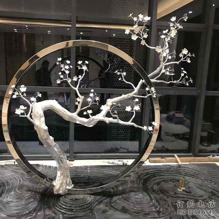 景觀梅花雕塑供需，彩鋼制作，大型梅花雕塑展品