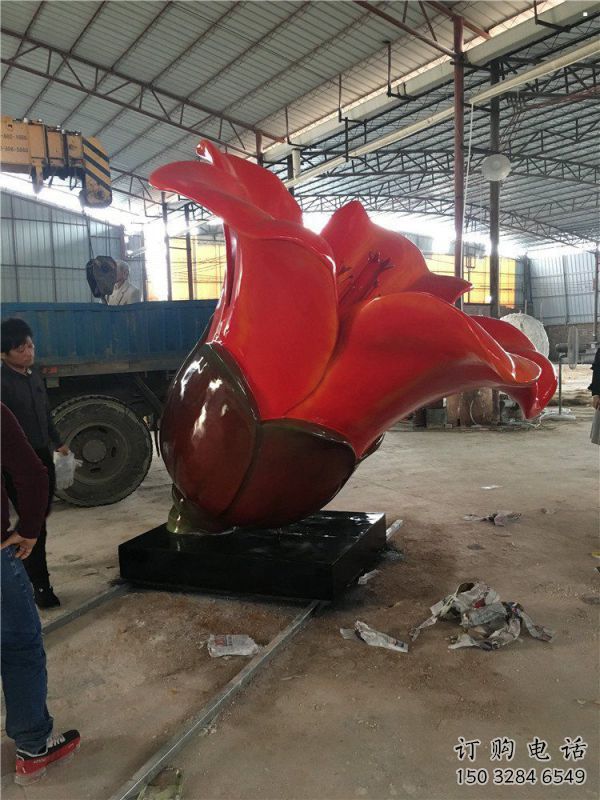 制造木棉花雕塑廠家，地標擺件，木棉花雕塑訂做