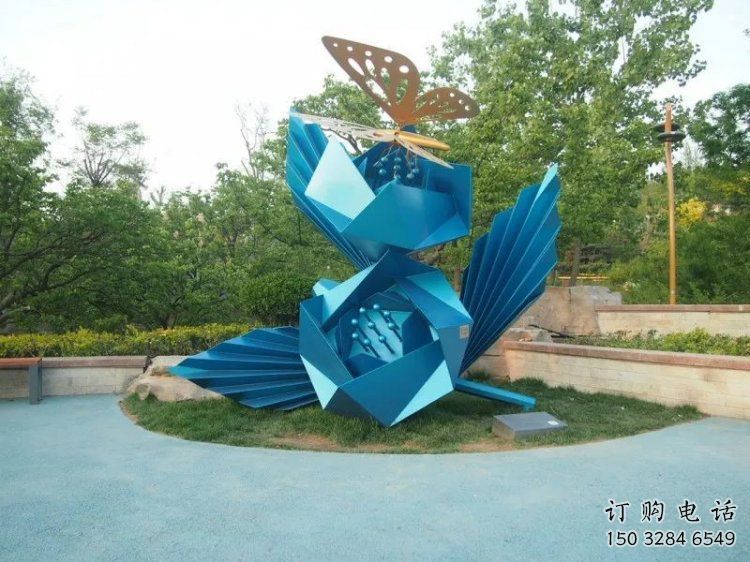 山茶花雕塑定做，小區擺件，烤漆山茶花雕塑制作