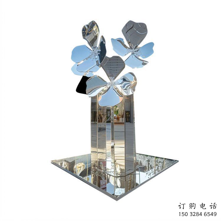 桃花雕塑供應(yīng)，圓雕體系，不銹鋼桃花雕塑制作廠家