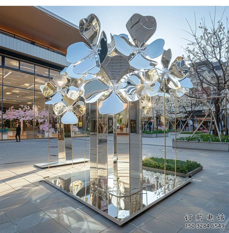 桃花雕塑通用，戶外雕塑，不銹鋼桃花雕塑廠家