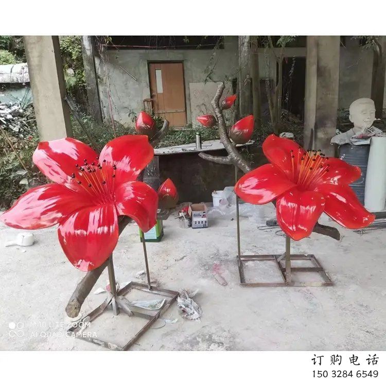 梧桐花雕塑優(yōu)選，室外雕塑，彩繪梧桐花雕塑廠家優(yōu)選