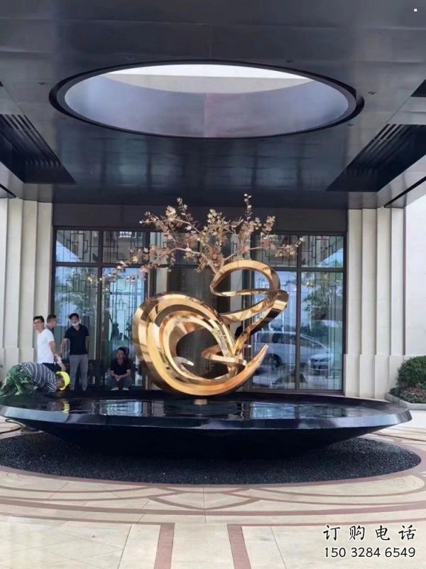 櫻花雕塑精選，室外軟裝，不銹鋼杏花雕塑廠家