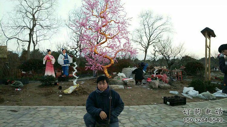 櫻花雕塑預定，露天雕塑，不銹鋼櫻花雕塑制作