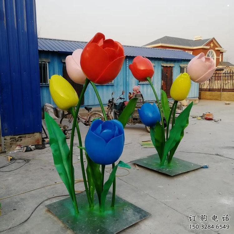 郁金香雕塑廠家，露天雕塑，不銹鋼郁金香雕塑選用