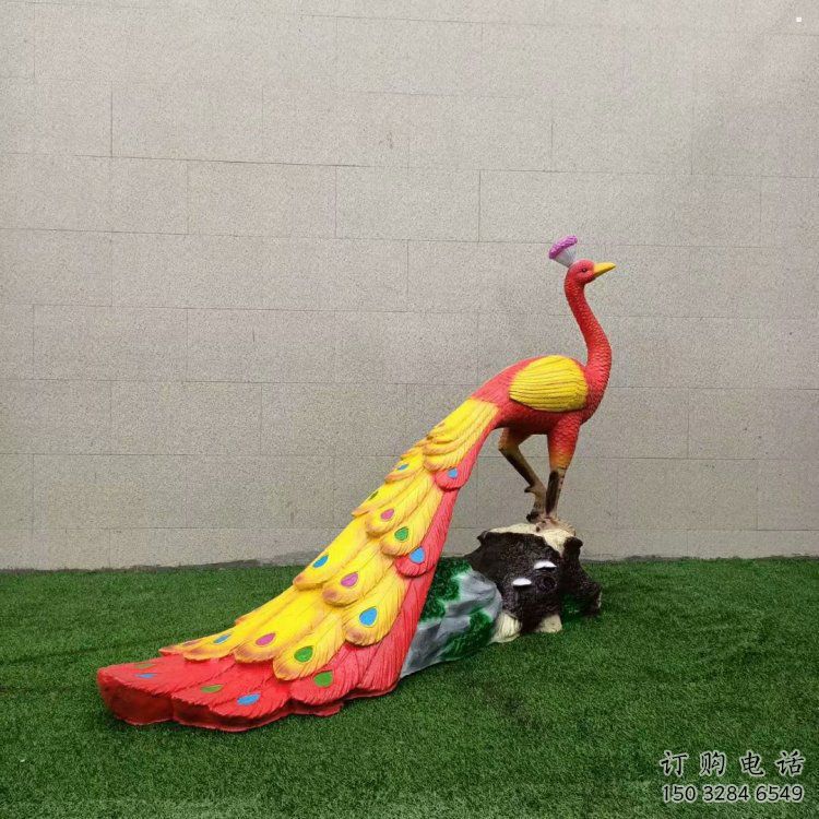 彩繪孔雀雕塑廠家通用，街頭雕塑，仿真孔雀雕塑標(biāo)準(zhǔn)