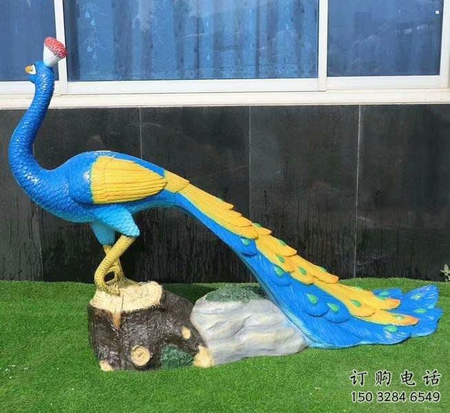 彩繪孔雀雕塑供給，景區雕塑，仿真孔雀雕塑優選