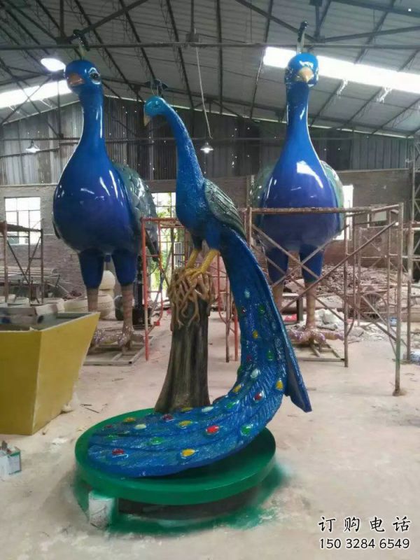 彩繪孔雀雕塑生產商，街頭藝術，藝術仿真孔雀雕塑精選?