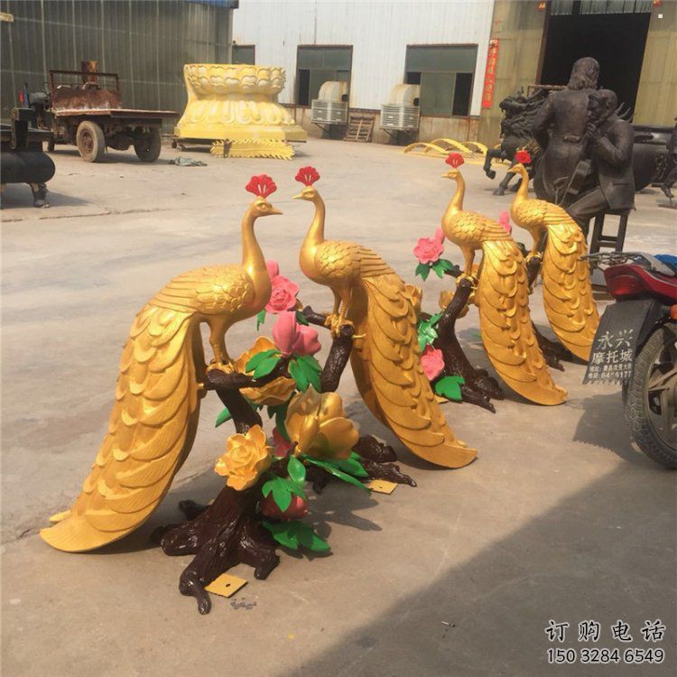 戶外孔雀擺放批發，景觀雕塑，銅孔雀雕塑生產商