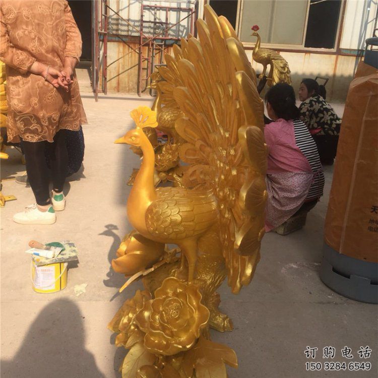 花園孔雀雕塑點擊，多彩藝術，銅孔雀雕塑承接