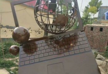 地球儀雕塑標準，廣場雕塑，筆記本地球儀雕塑廠家