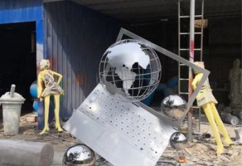 地球儀雕塑通用，花園小品，廣場筆記本地球儀雕塑優價