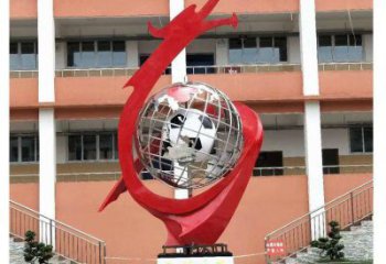 地球儀雕塑預定，校園雕塑，不銹鋼地球儀噴泉雕塑承接