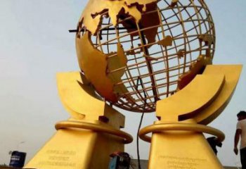 地球儀雕塑展品，室外軟裝，手托地球儀雕塑訂做廠家