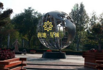 地球儀雕塑承接，景區案例，現代地球儀雕塑承接