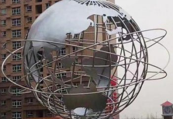地球儀雕塑點擊，景觀雕塑，現代地球儀雕塑廠家