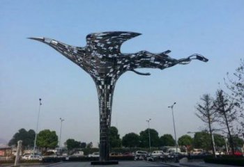 鳳凰雕塑方案精品，景觀雕塑，抽象鳳凰雕塑生產(chǎn)商