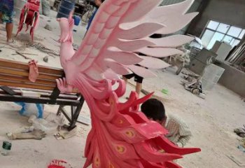 鳳凰雕塑觀賞型，廣場系列，玻璃鋼鳳凰雕塑廠家優選