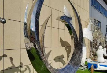 小鳳凰雕塑承接，景區案例，鳳凰圓環雕塑廠家