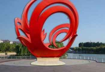 鳳凰方案供應，圓雕體系，圓環鳳凰雕塑制作廠家