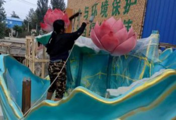 景觀荷花雕塑制造，歐式風(fēng)格，仿真荷花雕塑廠家定價(jià)