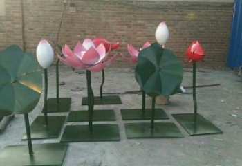 現(xiàn)代荷花雕塑定制，中式工藝，仿真荷花雕塑造型優(yōu)價(jià)