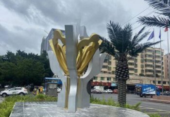 荷花雕塑廠家，街頭雕塑，不銹鋼荷花雕塑廠定價(jià)