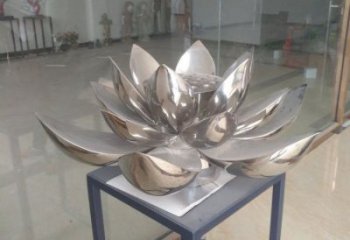 荷花雕塑觀賞型，公園小品，鏡面荷花雕塑廠家常用