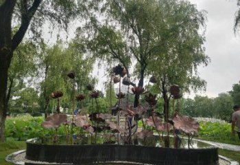 金屬荷花雕塑制作，城市裝飾，銅荷花雕塑標(biāo)準(zhǔn)廠(chǎng)家