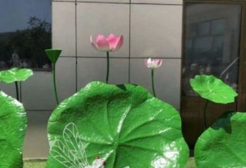 仿真荷葉雕塑廠家，植物美陳雕塑，景觀藝術(shù)建筑