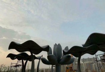 荷葉雕塑生產，廣場雕塑，不銹鋼荷葉雕塑制造廠家