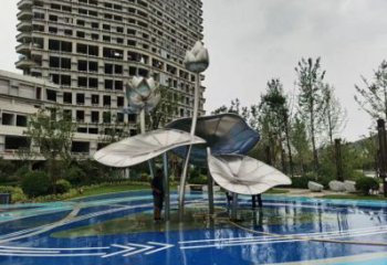 戶外荷葉雕塑通用，多彩藝術，不銹鋼荷葉雕塑供應