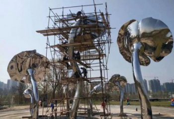 商場荷葉雕塑常用，公園小品，不銹鋼荷葉雕塑生產商