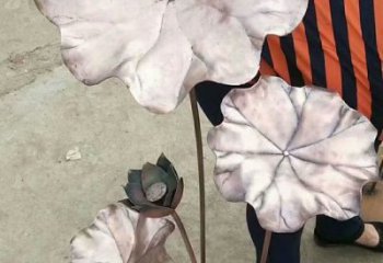 主題荷葉雕塑制作，美陳概念，銅荷葉雕塑生產廠家