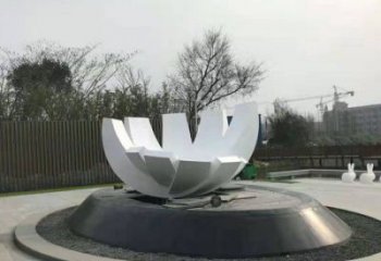 幾何蓮花雕塑優(yōu)選，陸地?cái)[件，廣場(chǎng)幾何蓮花雕塑供給