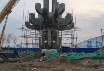 金屬蓮花雕塑批發(fā)，街頭藝術(shù)，公園幾何蓮花雕塑展品