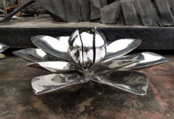 蓮花雕塑擺件，地標擺件，鏡面蓮花雕塑生產商