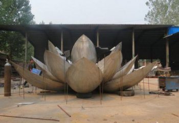 蓮花雕塑擺件定制，市標雕塑，不銹鋼蓮花雕塑廠家