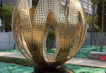 鏤空蓮花雕塑制作，市標(biāo)雕塑，燈光蓮花雕塑常用