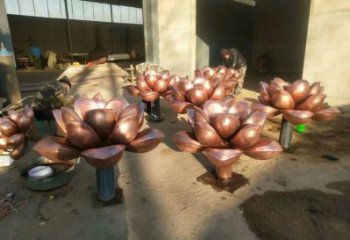 水蓮花雕塑觀賞型，戶外擺放，藝術水蓮花銅雕塑定制