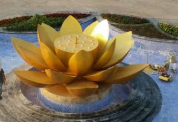 銅蓮花雕塑生產商，小區雕塑，銅蓮花雕塑制作廠家