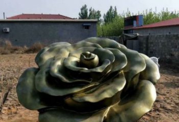 玫瑰花雕塑定做，廣場系列，玻璃鋼玫瑰花雕塑制作廠家