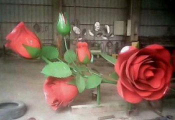 月季雕塑承接，鋼管組合，室外月季花朵雕塑廠家
