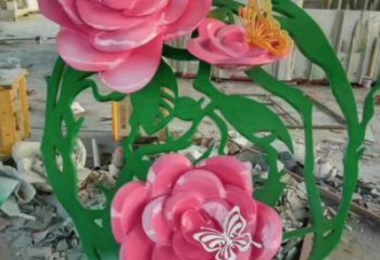 月季雕塑特供，白鋼構(gòu)件，景觀月季花朵雕塑供應(yīng)