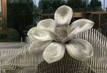 大型月季花雕塑優選，白鋼構件，不銹鋼月季花雕塑廠家