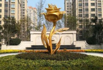 月季花雕塑訂做，彩鋼制作，不銹鋼月季花雕塑優選